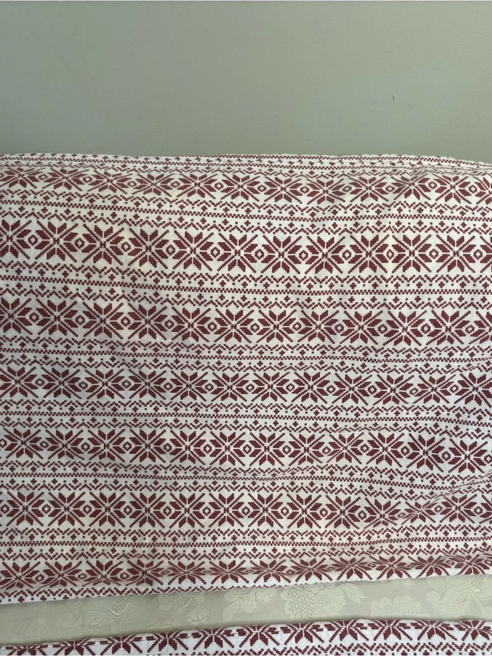 2 Flannel Nordic Snowflake Standard Pillowcase Set of 2 Winter Made in Turkey